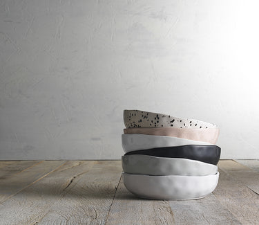 Milk Ecology Speckle 22cm Stoneware Dinner Bowl (Set of 6)